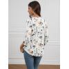 imageATHMILE 34 Length Sleeve Womens Tunic Tops Round Neck Casual Basic Pleated Shirts Loose Fit 2025White Floral