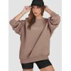 imageATHMILE Oversized Sweatshirt for Women Crewneck Fleece Long Sleeve Pullover Hoodies Tops Fall Fashion Outfits Clothes 2025Coffeegrey