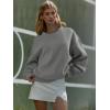 imageATHMILE Oversized Sweatshirt for Women Crewneck Fleece Long Sleeve Pullover Hoodies Tops Fall Fashion Outfits Clothes 2025Dark Grey
