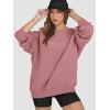 imageATHMILE Oversized Sweatshirt for Women Crewneck Fleece Long Sleeve Pullover Hoodies Tops Fall Fashion Outfits Clothes 2025Deep Pink