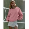 imageATHMILE Oversized Sweatshirt for Women Crewneck Fleece Long Sleeve Pullover Hoodies Tops Fall Fashion Outfits Clothes 2025Deep Pink