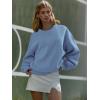 imageATHMILE Oversized Sweatshirt for Women Crewneck Fleece Long Sleeve Pullover Hoodies Tops Fall Fashion Outfits Clothes 2025Greyblue
