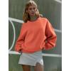 imageATHMILE Oversized Sweatshirt for Women Crewneck Fleece Long Sleeve Pullover Hoodies Tops Fall Fashion Outfits Clothes 2025Orange Red