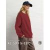 imageATHMILE Oversized Sweatshirt for Women Crewneck Fleece Long Sleeve Pullover Hoodies Tops Fall Fashion Outfits Clothes 2025Wine Red