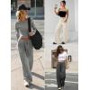imageATHMILE Sweatpants Women Fall Outfits Wide Leg Baggy Pants HighWaisted Drawstring Sweat Pants Fashion Joggers with PocketGrey White