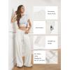 imageATHMILE Sweatpants Women Fall Outfits Wide Leg Baggy Pants HighWaisted Drawstring Sweat Pants Fashion Joggers with PocketGrey White