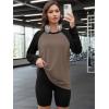 imageATHMILE Women Oversized Long Sleeve Shirt 2025 Fall Winter Casual Basics Top Loose Fit Tee Fashion Cute ClothesMocha Black