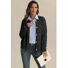 imageATHMILE Womens Cardigan Sweaters Casual Long Sleeve Button Down Crewneck Casual Knit Cropped Fall Winter Jackets ClothesBlack