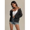 imageATHMILE Womens Cardigan Sweaters Casual Long Sleeve Button Down Crewneck Casual Knit Cropped Fall Winter Jackets ClothesBlack