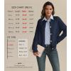 imageATHMILE Womens Cardigan Sweaters Casual Long Sleeve Button Down Crewneck Casual Knit Cropped Fall Winter Jackets ClothesDark Blue