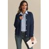 imageATHMILE Womens Cardigan Sweaters Casual Long Sleeve Button Down Crewneck Casual Knit Cropped Fall Winter Jackets ClothesDark Blue