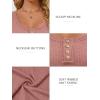 imageATHMILE Womens Long Sleeve Henley T Shirts Button Down Slim Fit Tops Scoop Neck Ribbed Knit Shirts Pink