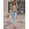 imageATHMILE Womens Long Sleeve Shirts Pleated Business Casual Basic Tunic Tops Fall Tees ClothesKhaki