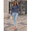 imageATHMILE Womens Long Sleeve Shirts Pleated Business Casual Basic Tunic Tops Fall Tees ClothesNavy Blue
