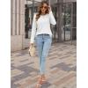 imageATHMILE Womens Long Sleeve Shirts Pleated Business Casual Basic Tunic Tops Fall Tees ClothesWhite