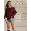 imageATHMILE Womens Off The Shoulder Sweaters Oversized Batwing Sleeve Loose Pullover Fall Outfits Winter Fashion Tops 2025Wine Red