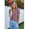 imageATHMILE Short Sleeve V Neck Sweaters Dressy Casual Blouses Lightweight Thin Knit Fashion Shirts Summer Tops for WomenGrey Purple