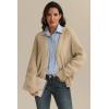 imageATHMILE Womens Chunky Cardigan Sweaters Long Sleeve Button Loose Short Outerwear Coats Open Front Fall ClothesApricot
