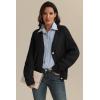 imageATHMILE Womens Chunky Cardigan Sweaters Long Sleeve Button Loose Short Outerwear Coats Open Front Fall ClothesBlack