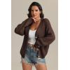 imageATHMILE Womens Chunky Cardigan Sweaters Long Sleeve Button Loose Short Outerwear Coats Open Front Fall ClothesChocolate Brown