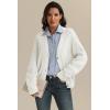 imageATHMILE Womens Chunky Cardigan Sweaters Long Sleeve Button Loose Short Outerwear Coats Open Front Fall ClothesCream White