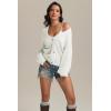 imageATHMILE Womens Chunky Cardigan Sweaters Long Sleeve Button Loose Short Outerwear Coats Open Front Fall ClothesCream White