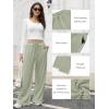 imageATHMILE Women Sweatpants Soft Jogging Straight Pajama Sweats Wide Leg Sweatpants Women Lounge Pants Joggers 2025Grey Green