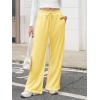 imageATHMILE Women Sweatpants Soft Jogging Straight Pajama Sweats Wide Leg Sweatpants Women Lounge Pants Joggers 2025Yellow