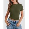 imageATHMILE Womens Basic TShirts Going Out Crop Tops Tight Slim Fit Cute Teen Girls Short SleeveLong Sleeve Y2k Clothes1army Green