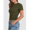 imageATHMILE Womens Basic TShirts Going Out Crop Tops Tight Slim Fit Cute Teen Girls Short SleeveLong Sleeve Y2k Clothes1army Green