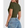 imageATHMILE Womens Basic TShirts Going Out Crop Tops Tight Slim Fit Cute Teen Girls Short SleeveLong Sleeve Y2k Clothes1army Green