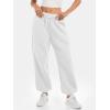 imageATHMILE Sweatpants Women Baggy Lounge Pants Workout Gym Active High Waisted Comfy Joggers for Women Fall Clothes 2025Fleecewhite