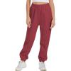 imageATHMILE Sweatpants Women Fall Fashion Baggy High Waisted Sweat Pants Winter Fleece Lined Lounge Joggers with Pockets 2025Wine Red
