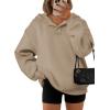 imageATHMILE Womens Oversized Hoodies V Neck Sweatshirts Y2K Clothes Long Sleeve Pullover Fall Winter Fashion Henley Outfits 2025Coffee Grey