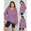 imageATHMILE Womens Oversized Hoodies V Neck Sweatshirts Y2K Clothes Long Sleeve Pullover Fall Winter Fashion Henley Outfits 2025Dark Pink