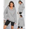 imageATHMILE Womens Oversized Hoodies V Neck Sweatshirts Y2K Clothes Long Sleeve Pullover Fall Winter Fashion Henley Outfits 2025Light Gray