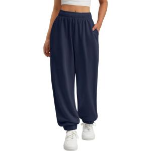 imageATHMILE Sweatpants Women Baggy Lounge Pants Workout Gym Active High Waisted Comfy Joggers for Women Fall Clothes 2025Navy Blue