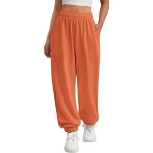 imageATHMILE Sweatpants Women Baggy Lounge Pants Workout Gym Active High Waisted Comfy Joggers for Women Fall Clothes 2025Orange