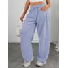 imageATHMILE Barrel Sweatpants Women Fall Fashion Wide Leg Pants 2025 Baggy Lounge Comfy Flowy Sweat Pants with PocketsLight Blue