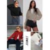 imageATHMILE Cropped Cardigan Sweaters for Women Lightweight Crop Knit Y2k Fall Outfits Fashion Clothes 2025Camel