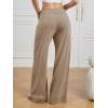 imageATHMILE Sweatpants Women Fall Outfits Wide Leg Baggy Pants HighWaisted Drawstring Sweat Pants Fashion Joggers with PocketLight Brown