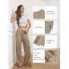 imageATHMILE Sweatpants Women Fall Outfits Wide Leg Baggy Pants HighWaisted Drawstring Sweat Pants Fashion Joggers with PocketLight Brown