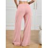 imageATHMILE Sweatpants Women Fall Outfits Wide Leg Baggy Pants HighWaisted Drawstring Sweat Pants Fashion Joggers with PocketPink