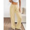 imageATHMILE Womens Wide Leg Sweatpants Air Fabric Straight Lowrise Drawstring Elastic Low Waist Fall Clothing Pockets 2025Apricot