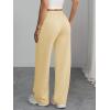 imageATHMILE Womens Wide Leg Sweatpants Air Fabric Straight Lowrise Drawstring Elastic Low Waist Fall Clothing Pockets 2025Apricot