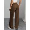 imageATHMILE Womens Wide Leg Sweatpants Air Fabric Straight Lowrise Drawstring Elastic Low Waist Fall Clothing Pockets 2025Coffee