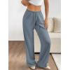 imageATHMILE Womens Wide Leg Sweatpants Air Fabric Straight Lowrise Drawstring Elastic Low Waist Fall Clothing Pockets 2025Grey Blue