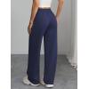 imageATHMILE Womens Wide Leg Sweatpants Air Fabric Straight Lowrise Drawstring Elastic Low Waist Fall Clothing Pockets 2025Navy Blue