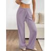 imageATHMILE Womens Wide Leg Sweatpants Air Fabric Straight Lowrise Drawstring Elastic Low Waist Fall Clothing Pockets 2025Purple