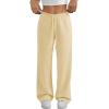 imageATHMILE Womens Wide Leg Sweatpants Air Fabric Straight Lowrise Drawstring Elastic Low Waist Fall Clothing Pockets 2025Apricot